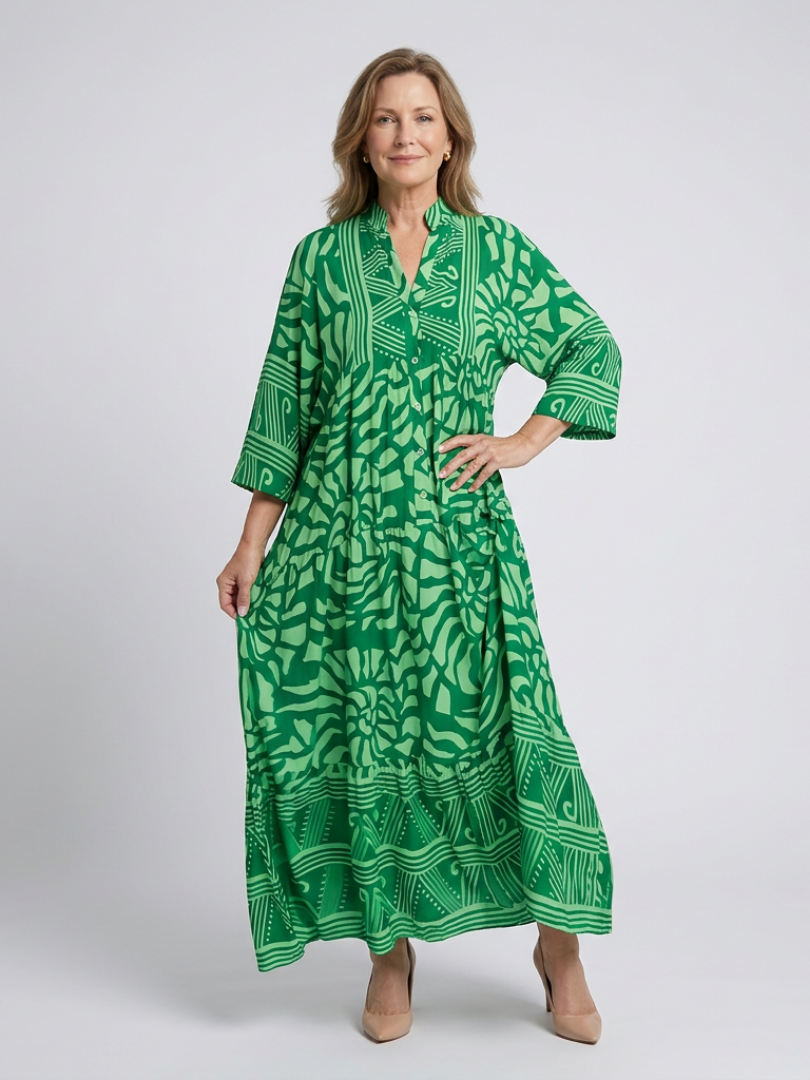 Marielle | Vestido Midi con Botones Delanteros