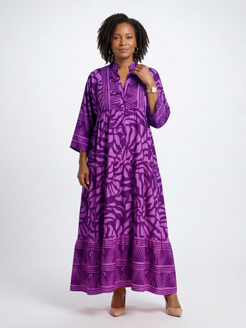 Marielle | Vestido Midi con Botones Delanteros