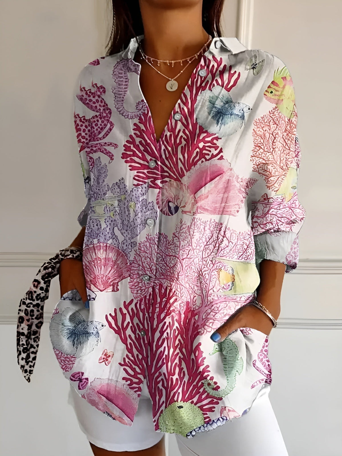 Lorna | Blusa Floral con Botonadura