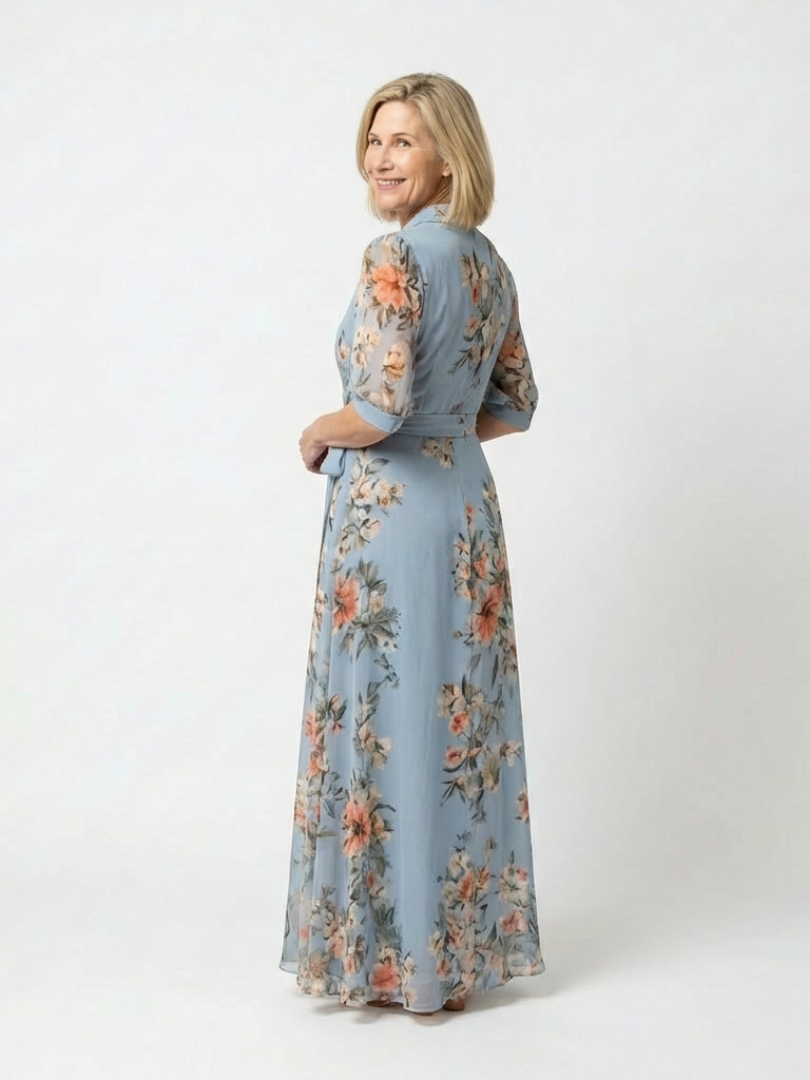 Hollis | Vestido Maxi Cruzado Floral con Escote en V