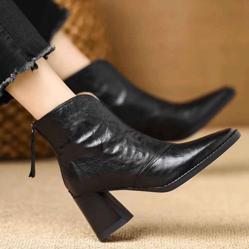 Botines de Piel Claudia Luxe de Tacón Medio