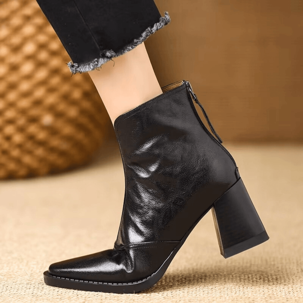 Botines de Piel Claudia Luxe de Tacón Medio