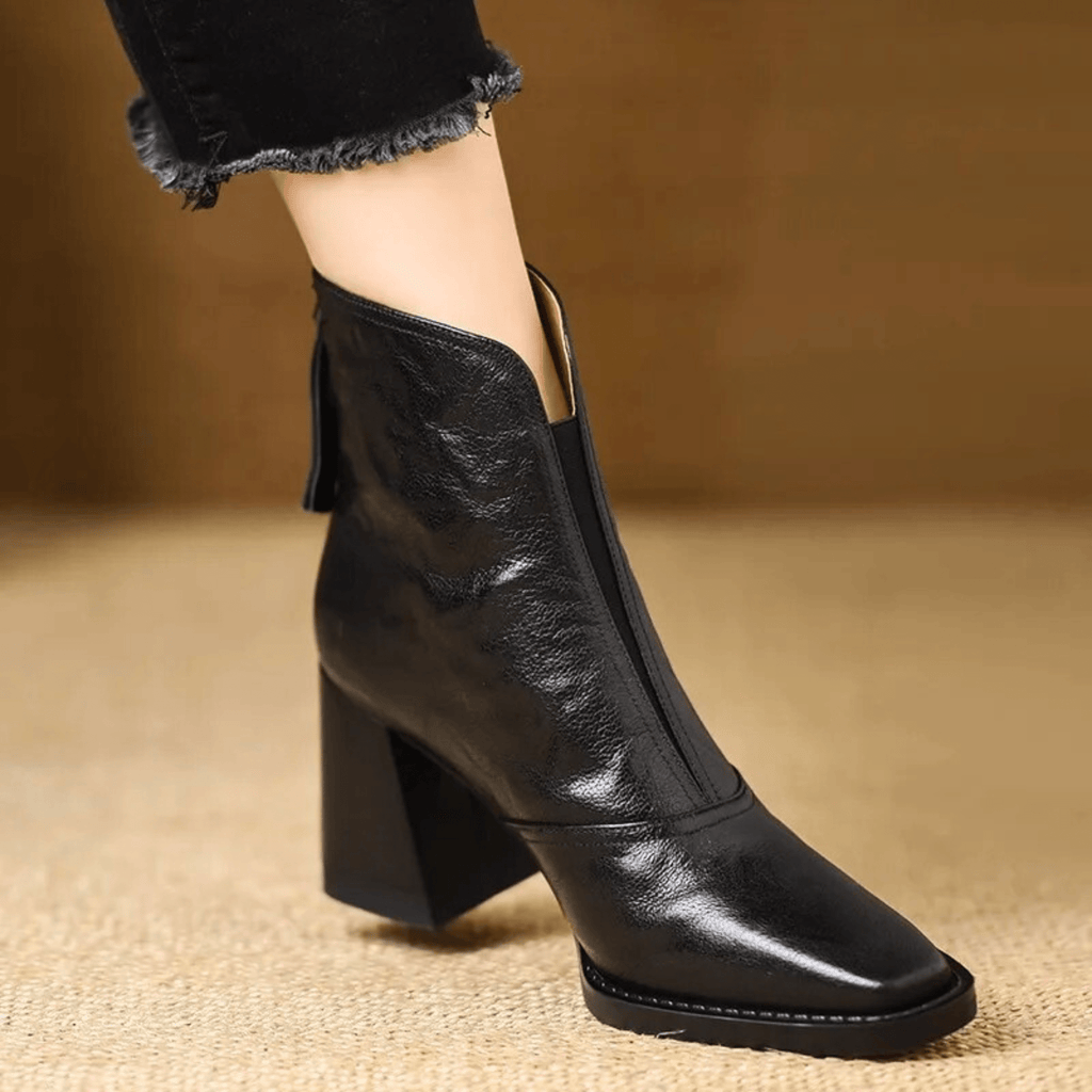 Botines de Piel Claudia Luxe de Tacón Medio