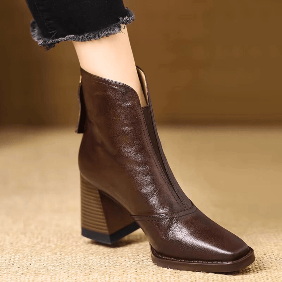Botines de Piel Claudia Luxe de Tacón Medio