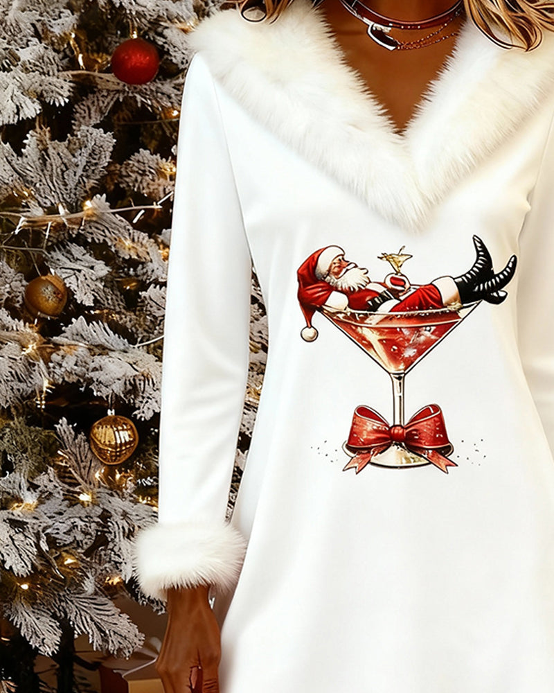 Hollianne™ | Vestido navideño con cuello de pelo