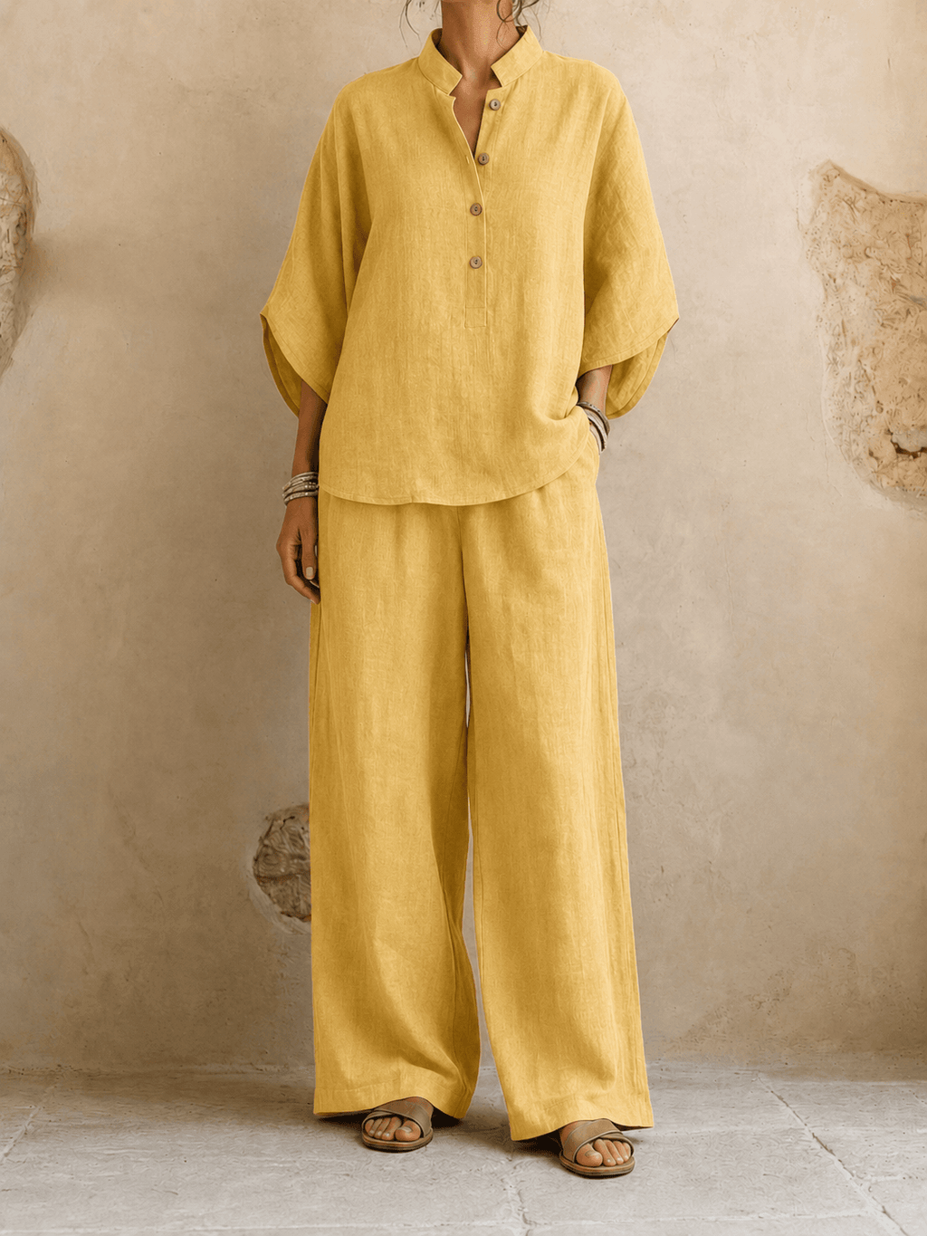 Maribel | Mangas murciélago y pantalón de pierna ancha