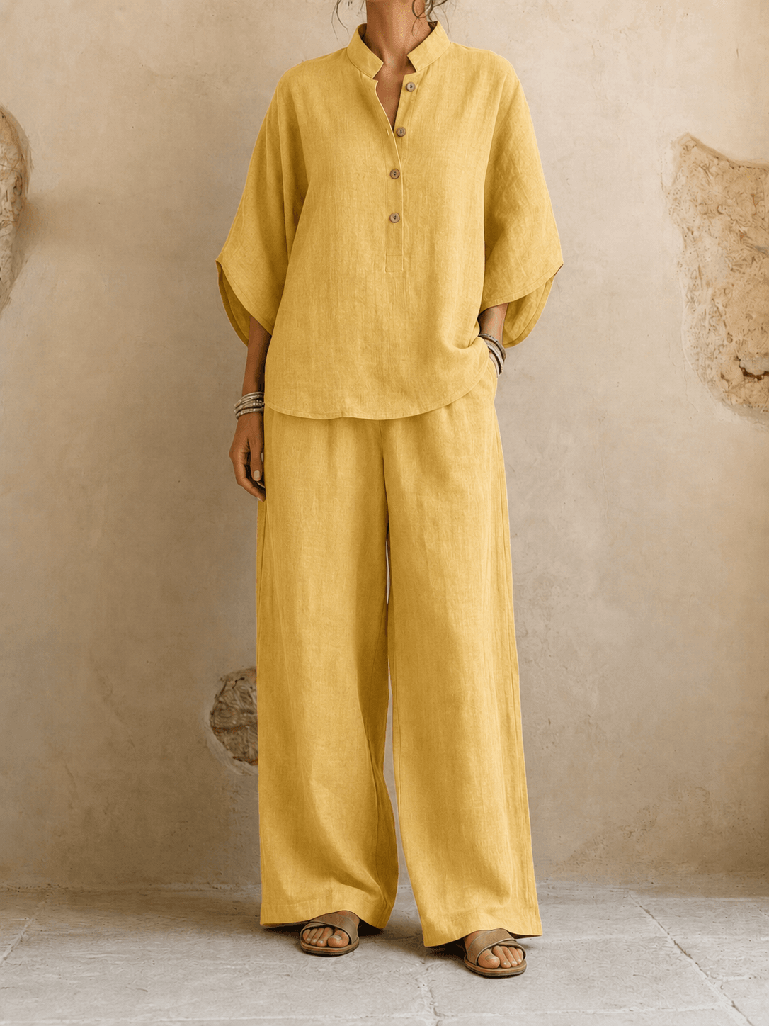 Maribel | Mangas murciélago y pantalón de pierna ancha